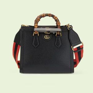 New Gucci Diana small tote bag Black leather
